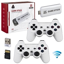 Игровая приставка M2, более 5000 игр, 2 беспроводных геймпада (джостик), карта памяти 64 Gb, цвет белый