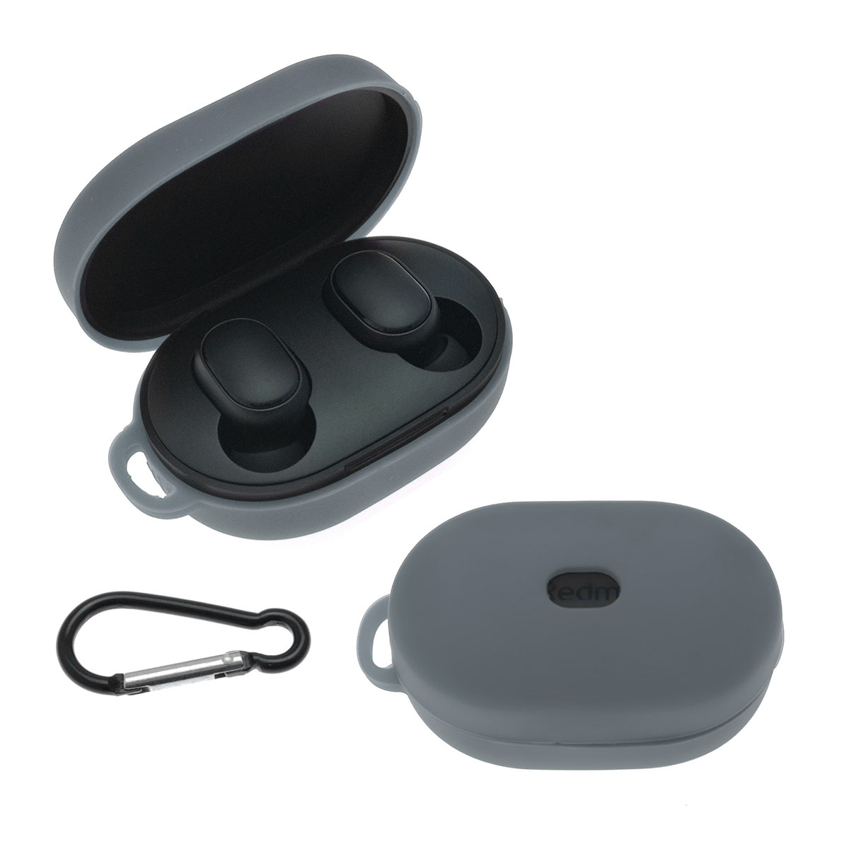 Чехол для наушников XIAOMI Redmi AirDots Youth Edition, силикон, цвет светло серый. Чехол для наушников XIAOMI Redmi AirDots Youth Edition, силикон, цвет светло серый.