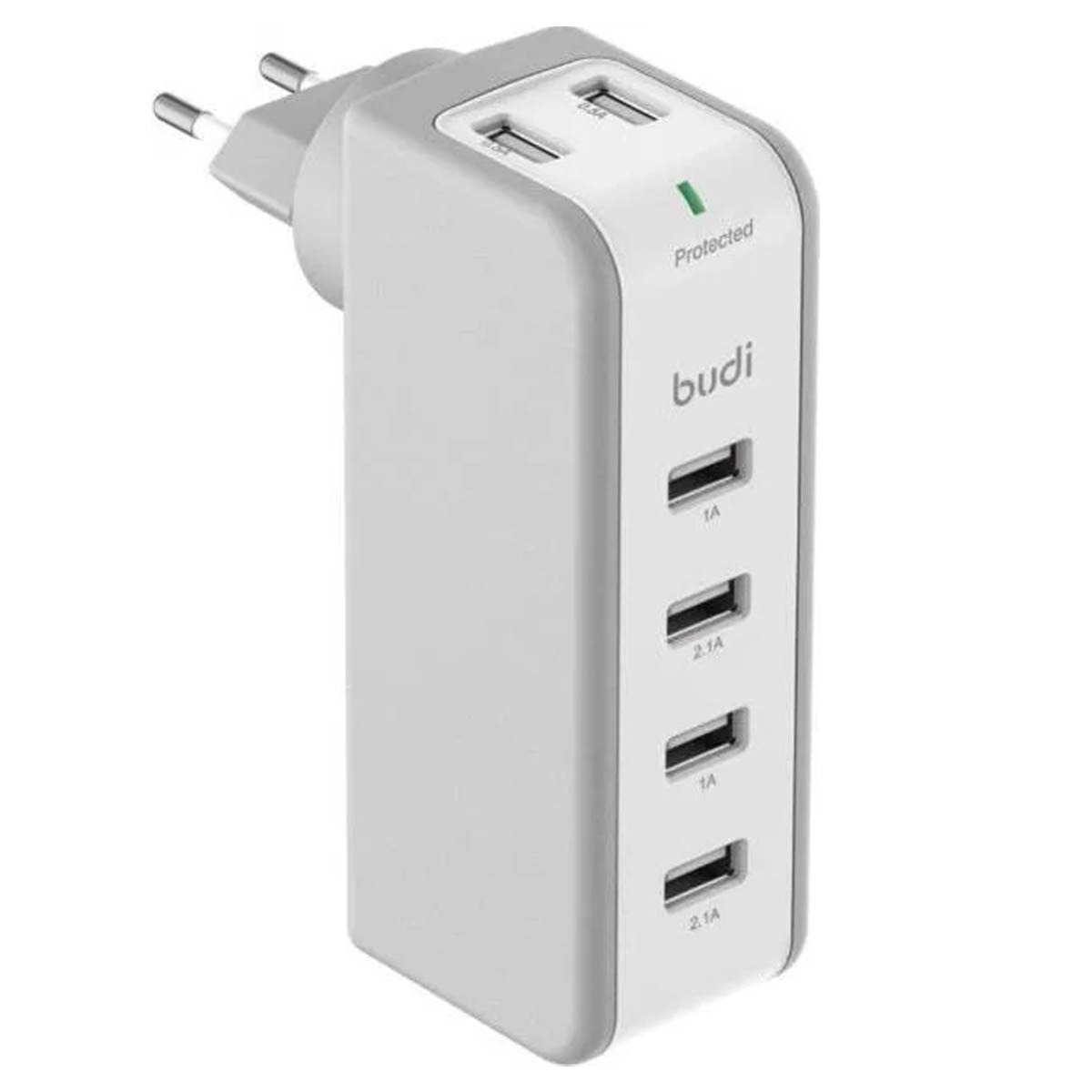 СЗУ (Сетевое зарядное устройство) BUDI M8J301E c 6 USB выходами, 2 USB x 0.5A, 2 USB x 1A, 2 USB x 2.1A, бежево белый СЗУ (Сетевое зарядное устройство) BUDI M8J301E c 6 USB выходами, 2 USB x 0.5A, 2 USB x 1A, 2 USB x 2.1A, бежево белый
