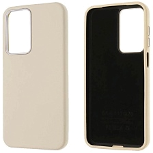 Чехол накладка VICTORIA для SAMSUNG Galaxy A17, A26 5G, силикон, пластик, текстура кожи, бархат, цвет молочный