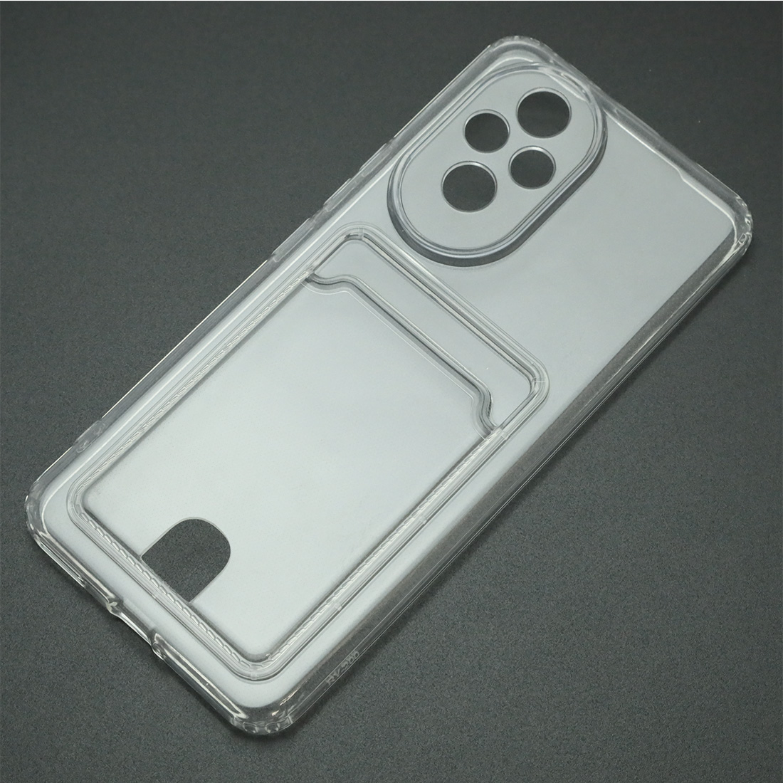 Чехол накладка CARD CASE для HUAWEI Honor 200, силикон, отдел для карт, цвет прозрачный Чехол накладка CARD CASE для HUAWEI Honor 200, силикон, отдел для карт, цвет прозрачный