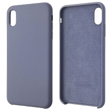 Чехол накладка Silicon Case для APPLE iPhone XS MAX, силикон, бархат, цвет серо сиреневый