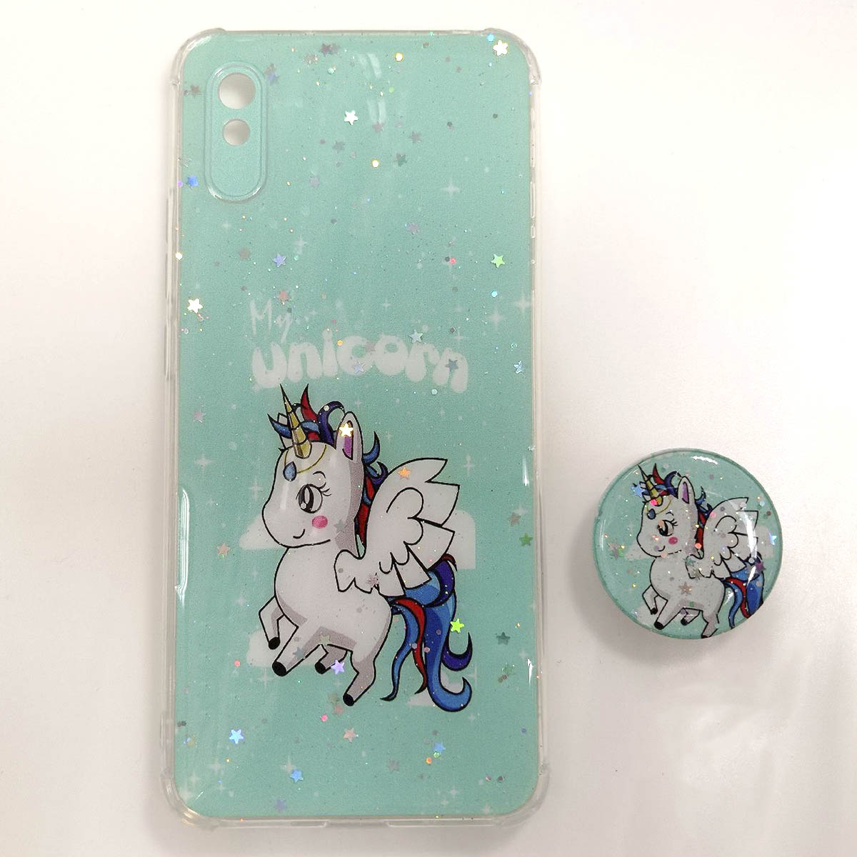 Чехол накладка для XIAOMI Redmi 9A, силикон, фактурный глянец, с поп сокетом, рисунок Unicorn Чехол накладка для XIAOMI Redmi 9A, силикон, фактурный глянец, с поп сокетом, рисунок Unicorn