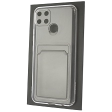 Чехол накладка CARD CASE для Realme C21Y, C25Y, силикон, отдел для карт, цвет прозрачный Чехол накладка CARD CASE для Realme C21Y, C25Y, силикон, отдел для карт, цвет прозрачный