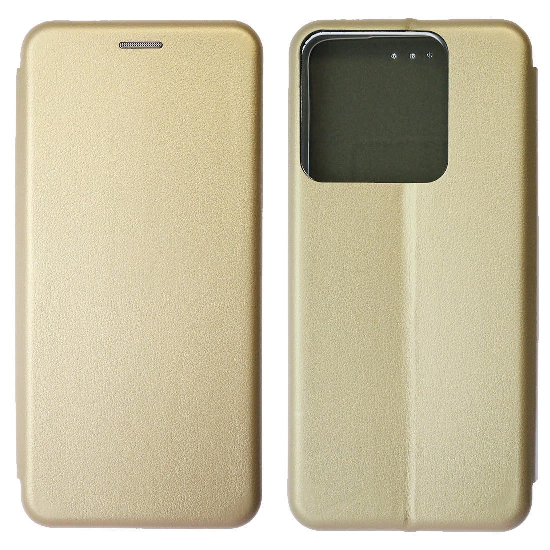 Чехол книжка STYLISH для INFINIX SMART 7 Plus, экокожа, визитница, цвет золотистый Чехол книжка STYLISH для INFINIX SMART 7 Plus, экокожа, визитница, цвет золотистый