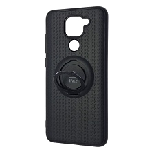 Чехол накладка iFace для XIAOMI Redmi Note 9, силикон, кольцо держатель, цвет черный