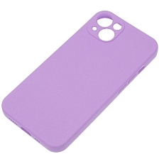 Чехол накладка Silicone Case для APPLE iPhone 13, защита камеры, силикон, бархат, цвет сиреневый