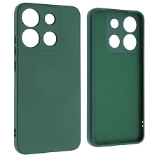 Чехол накладка NANO для INFINIX Smart 7 Plus, защита камеры, силикон, бархат, цвет темно зеленый Чехол накладка NANO для INFINIX Smart 7 Plus, защита камеры, силикон, бархат, цвет темно зеленый