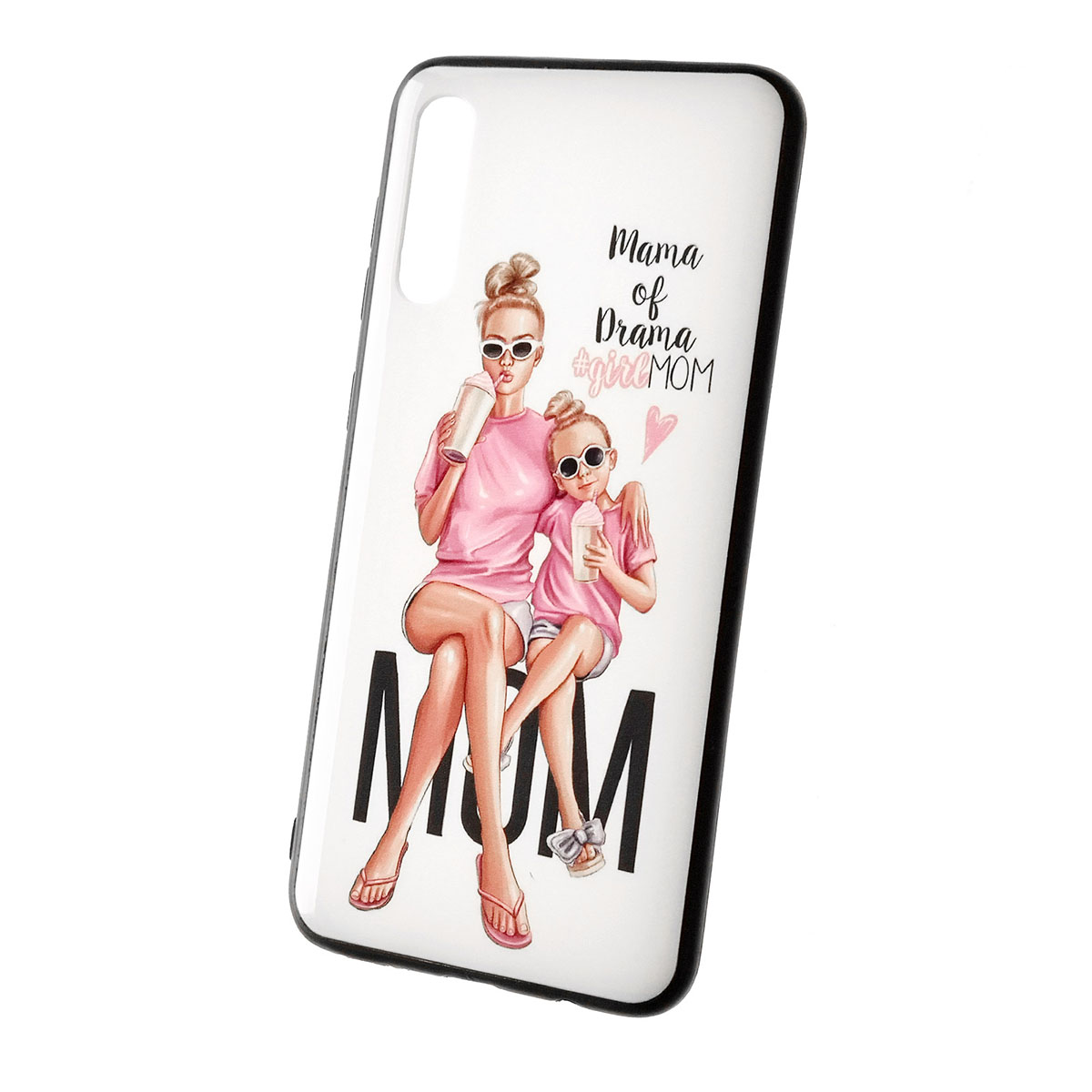 Чехол накладка для SAMSUNG Galaxy A50 (SM-A505), A30s (SM-A307), A50s (SM-A507), силикон, рисунок Mama of Drama girlMOM.