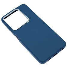 Чехол накладка для TECNO Spark Go 2024, POP 8, силикон, пластик, текстура кожи, бархат, цвет темно синий