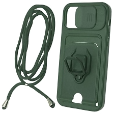 Чехол накладка MULTI FUNCTION 4 в 1 для APPLE iPhone 12, iPhone 12 Pro (6.1), цвет темно зеленый Чехол накладка MULTI FUNCTION 4 в 1 для APPLE iPhone 12, iPhone 12 Pro (6.1), цвет темно зеленый