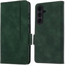 Чехол книжка NICE для SAMSUNG Galaxy S25 FE, защита камеры, экокожа, силикон, цвет темно зеленый