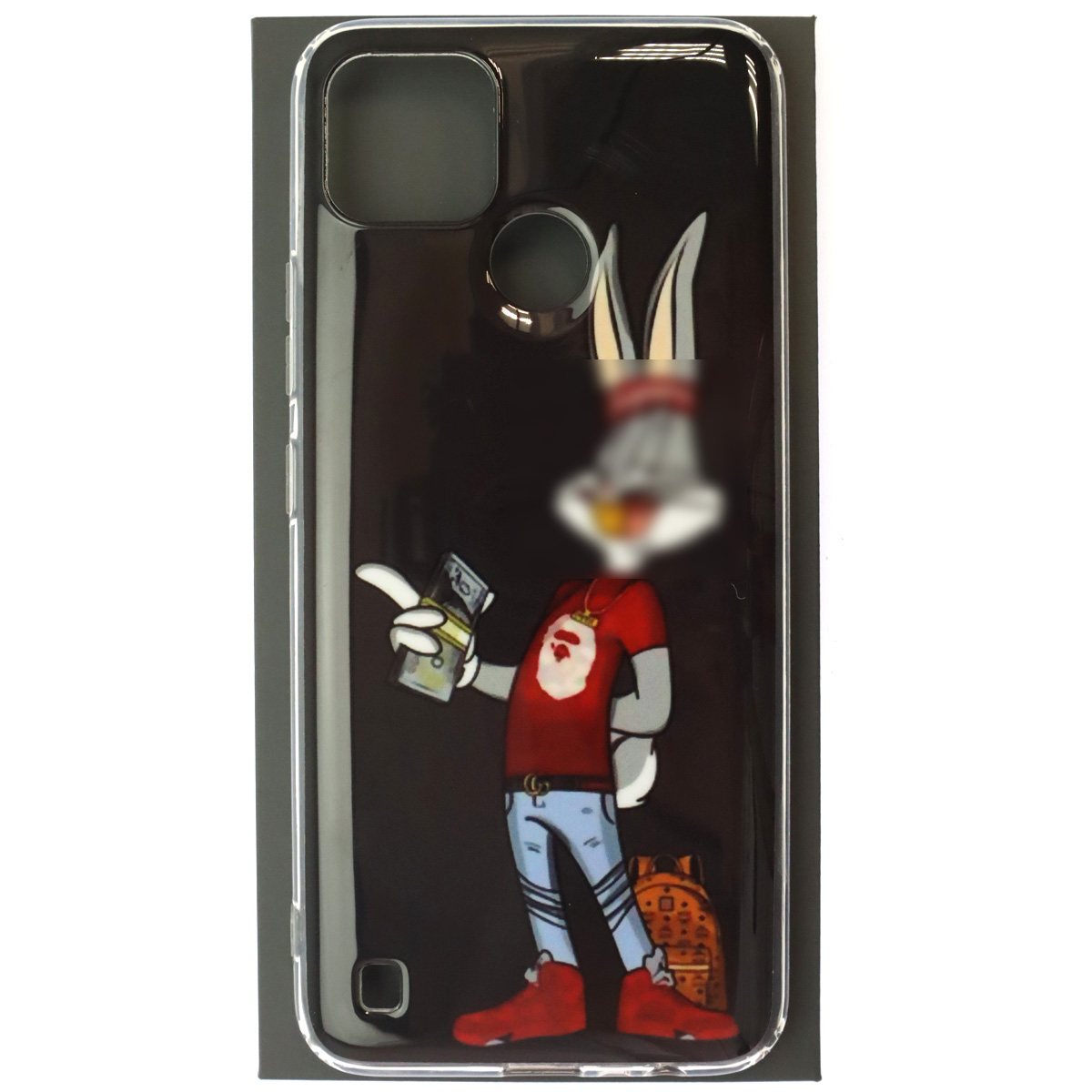 Чехол накладка для Realme C21Y, C25Y, силикон, рисунок кролик Чехол накладка для Realme C21Y, C25Y, силикон, рисунок кролик