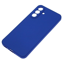 Чехол накладка Silicon Cover для SAMSUNG Galaxy A56, защита камеры, силикон, бархат, цвет королевский синий