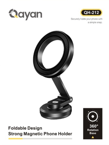 Автомобильный магнитный держатель QAYAN QH-212 с креплением под MagSafe для смартфона, на приборную панель, цвет черный