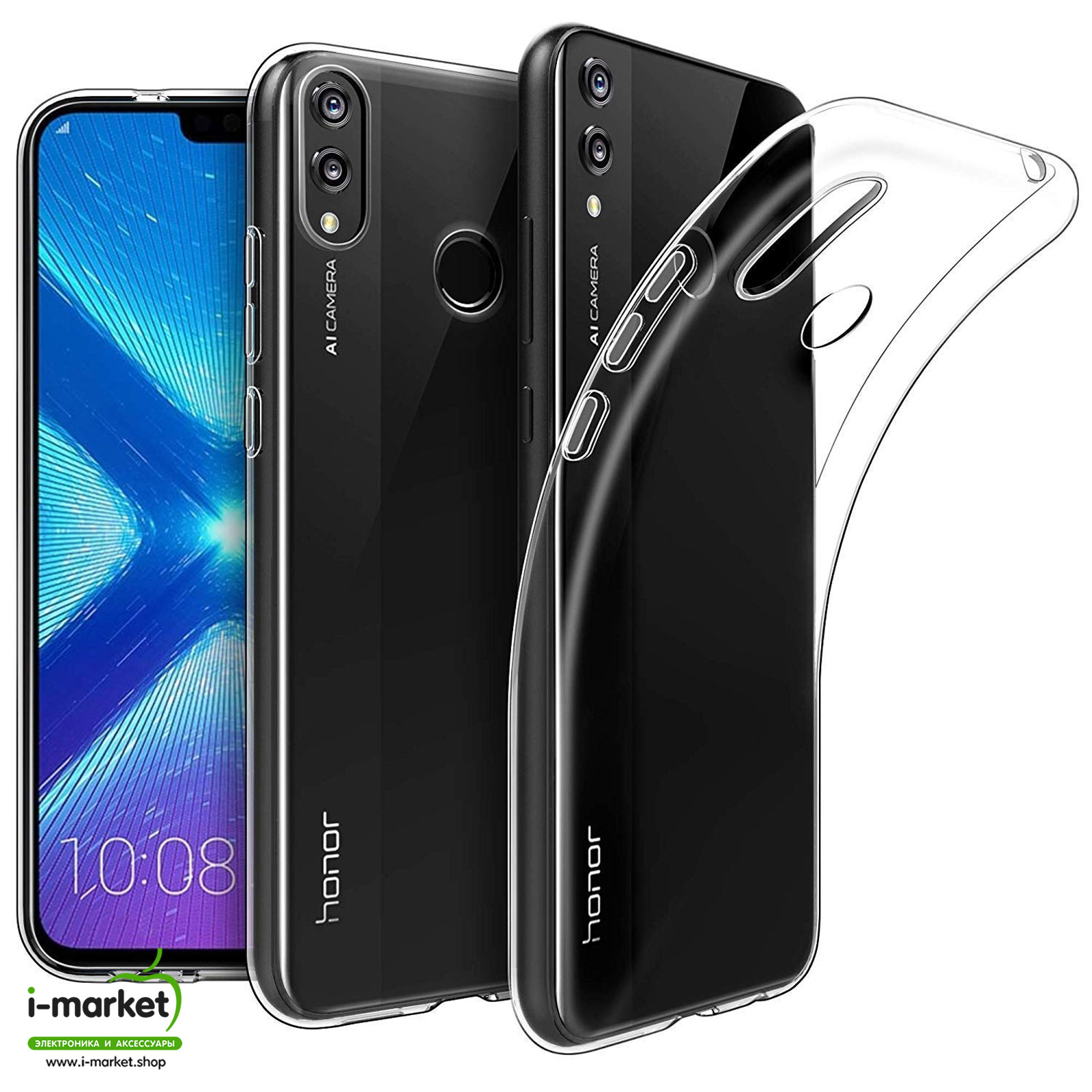Чехол накладка TPU Case для HUAWEI Honor 8C (BKK-L21), силикон, прозрачный.