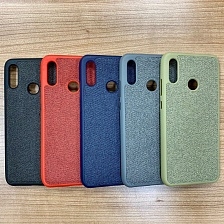 Чехол накладка для HUAWEI Honor P Smart, Honor 10 Lite, силикон, под джинс, цвет красный