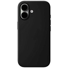 Чехол накладка Silicone Case для Apple iPhone 17, силикон, бархатная подложка, цвет черный