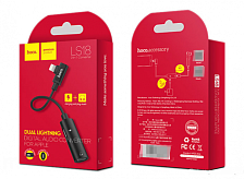 HOCO LS18 двойной lightning 8-pin цифровой аудио переходник для Apple, цвет черный. HOCO LS18 двойной lightning 8-pin цифровой аудио переходник для Apple, цвет черный.