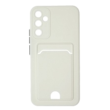 Чехол накладка BUTTON для SAMSUNG Galaxy A34 5G, силикон, отдел для карт, цвет белый Чехол накладка BUTTON для SAMSUNG Galaxy A34 5G, силикон, отдел для карт, цвет белый