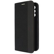 Чехол книжка MESH для SAMSUNG Galaxy A52 (SM-A525), текстиль, силикон, бархат, визитница, цвет черный Чехол книжка MESH для SAMSUNG Galaxy A52 (SM-A525), текстиль, силикон, бархат, визитница, цвет черный