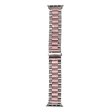 Ремешок для Apple Watch 38-40 mm, нержавеющая сталь, цвет серебристо розовый Ремешок для Apple Watch 38-40 mm, нержавеющая сталь, цвет серебристо розовый