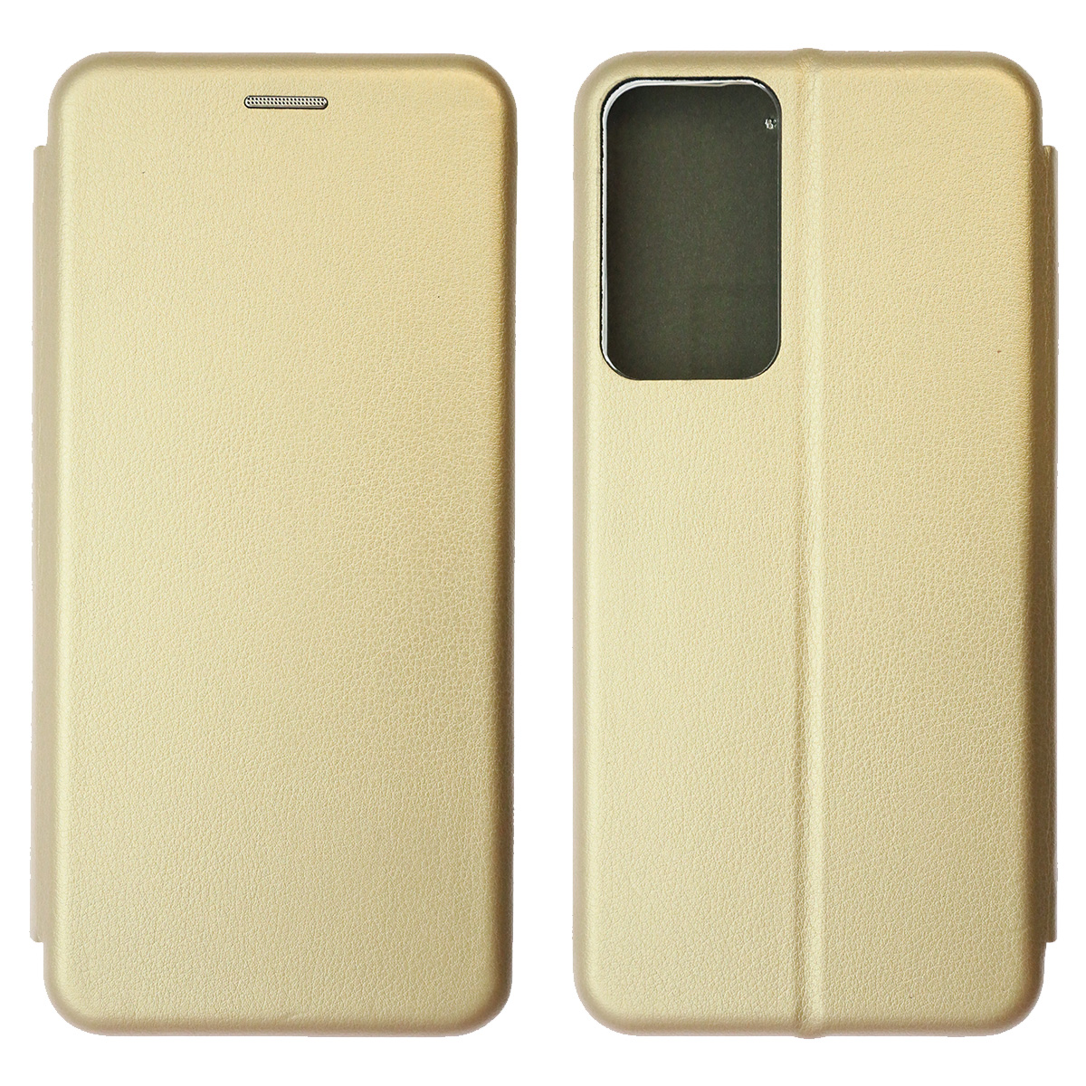 Чехол книжка STYLISH для TECNO POP 6 Pro, экокожа, визитница, цвет золотистый