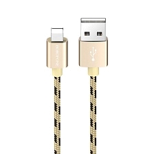 Кабель BOROFONE BX24 Ring current APPLE Lightning 8 pin, 2.4A, длина 1 метр, нейлоновая оплетка, цвет золотистый Кабель BOROFONE BX24 Ring current APPLE Lightning 8 pin, 2.4A, длина 1 метр, нейлоновая оплетка, цвет золотистый