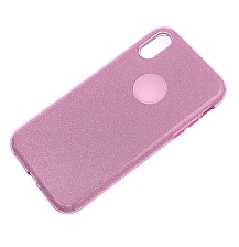 Чехол накладка Shine для APPLE iPhone XR, силикон, блестки, цвет розовый.
