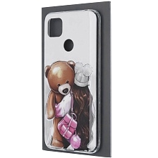 Чехол накладка для XIAOMI Redmi 9C, Redmi 10A, силикон, рисунок Девочка с плюшевым мишкой
