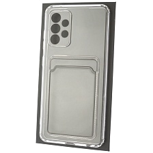 Чехол накладка CARD CASE для SAMSUNG Galaxy A52 (SM-A525F), силикон, отдел для карт, цвет прозрачный Чехол накладка CARD CASE для SAMSUNG Galaxy A52 (SM-A525F), силикон, отдел для карт, цвет прозрачный
