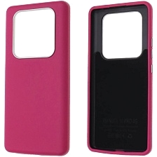 Чехол накладка для XIAOMI Redmi Note 14 Pro 4G, силикон, пластик, текстура кожи, бархат, цвет фуксия