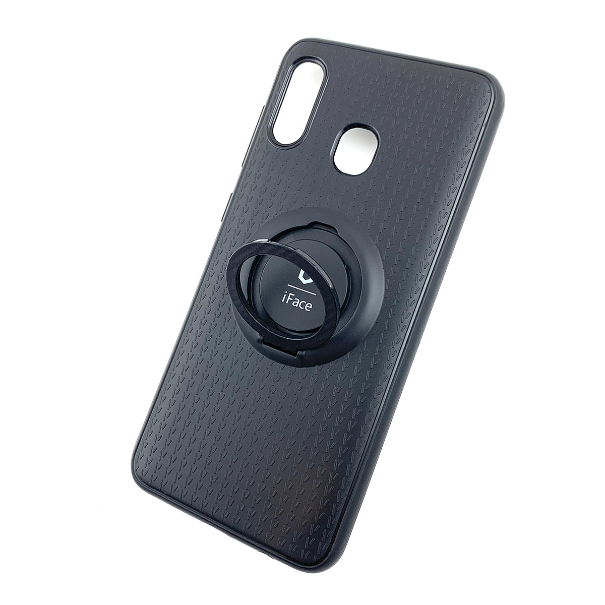 Чехол накладка iFace для SAMSUNG Galaxy A20 (SM-A205), A30 2019 (SM-A305), силикон, кольцо держатель, цвет черный.