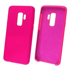 Чехол накладка Silicon Cover для SAMSUNG Galaxy S9 Plus (SM-G965), силикон, бархат, цвет ярко розовый.