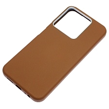 Чехол накладка VICTORIA для XIAOMI Redmi 15C, POCO C85, силикон, пластик, текстура кожи, бархат, цвет коричневый