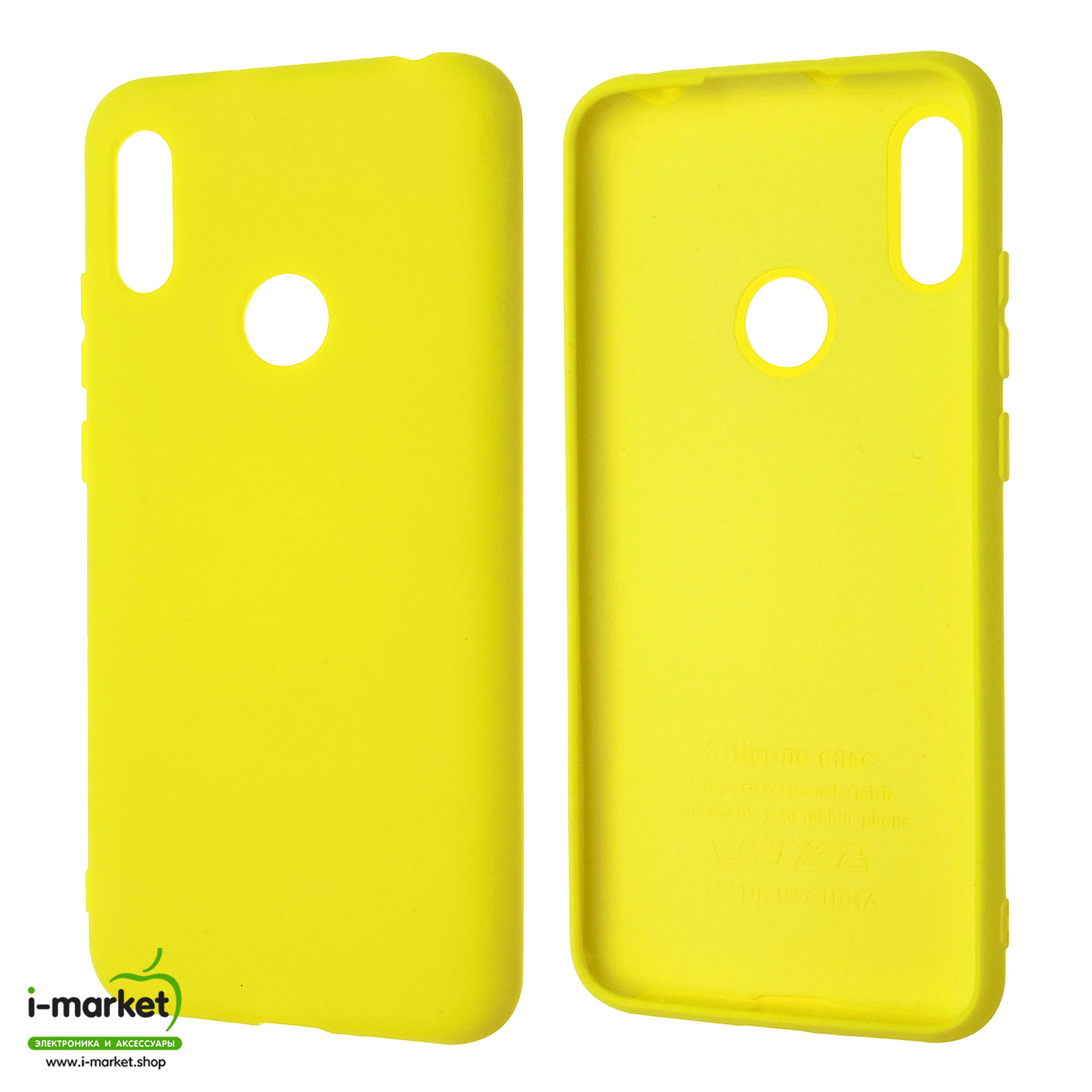 Чехол накладка Silicon Cover для HUAWEI Honor 8A, Y6 2019, силикон, бархат, цвет желтый Чехол накладка Silicon Cover для HUAWEI Honor 8A, Y6 2019, силикон, бархат, цвет желтый