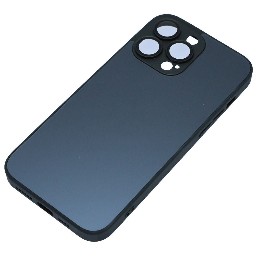 Чехол накладка AG Glass case для APPLE iPhone 14 Pro Max (6.7"), силикон, пластик, защита камеры, цвет темно синий