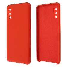 Чехол накладка Silicon Cover для SAMSUNG Galaxy A02 (SM-A022), силикон, бархат, цвет красный Чехол накладка Silicon Cover для SAMSUNG Galaxy A02 (SM-A022), силикон, бархат, цвет красный