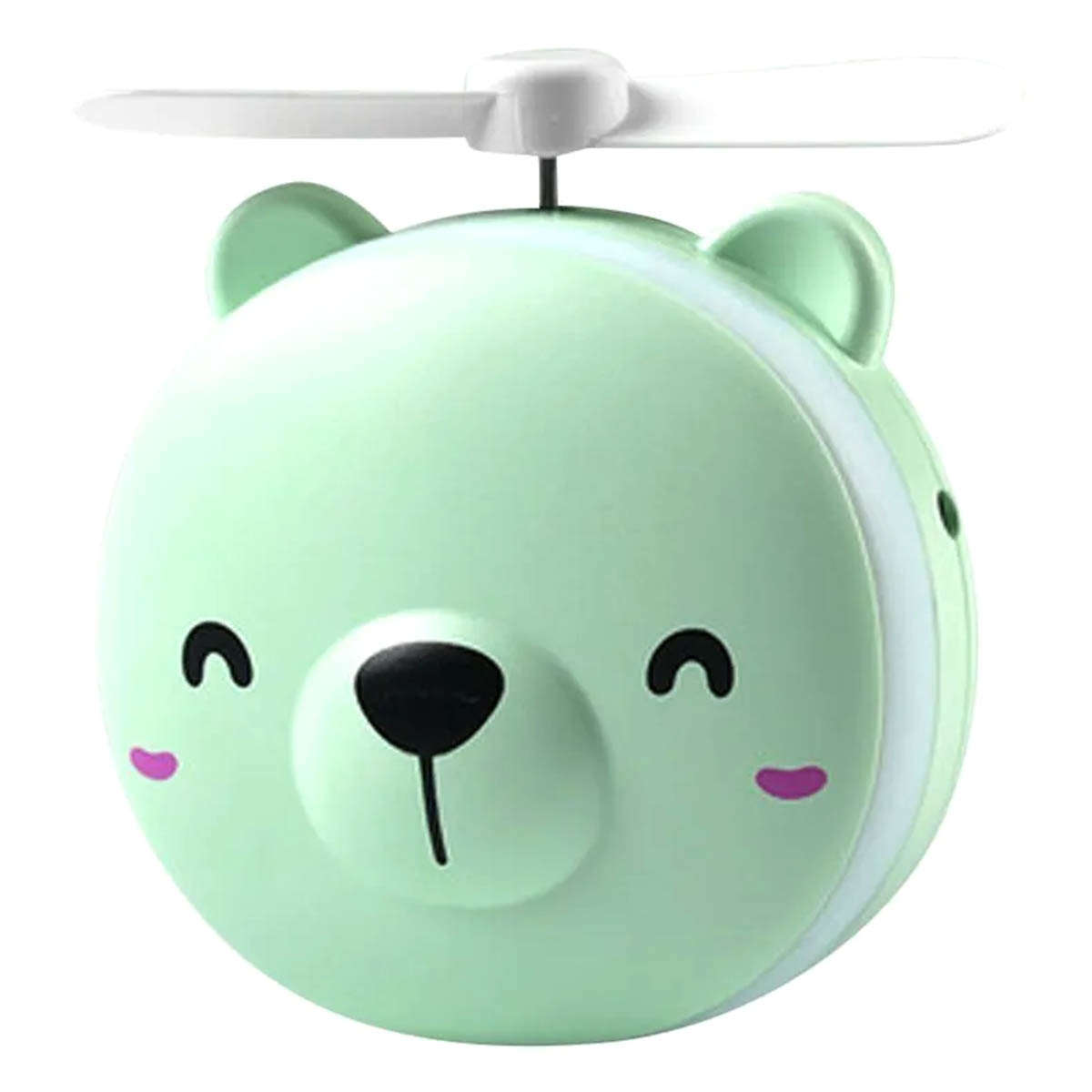 Зеркало косметическое Mini Fan, светодиодная подсветка, вентилятор, цвет зеленый | Последняя цена