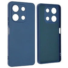 Чехол накладка NANO для INFINIX NOTE 30, силикон, бархат, цвет темно синий Чехол накладка NANO для INFINIX NOTE 30, силикон, бархат, цвет темно синий