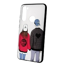 Чехол накладка для XIAOMI Redmi Note 8, силикон, рисунок Девушка и парень.