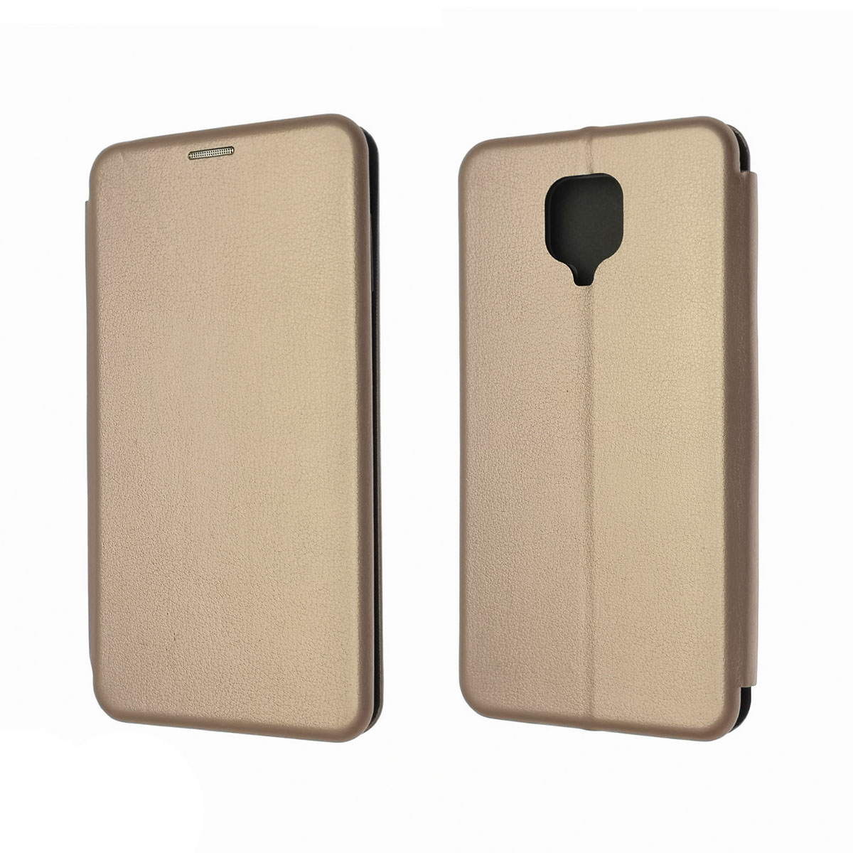 Чехол книжка STYLISH для XIAOMI Redmi Note 9 Pro, Redmi Note 9S, экокожа, визитница, цвет золотистый.