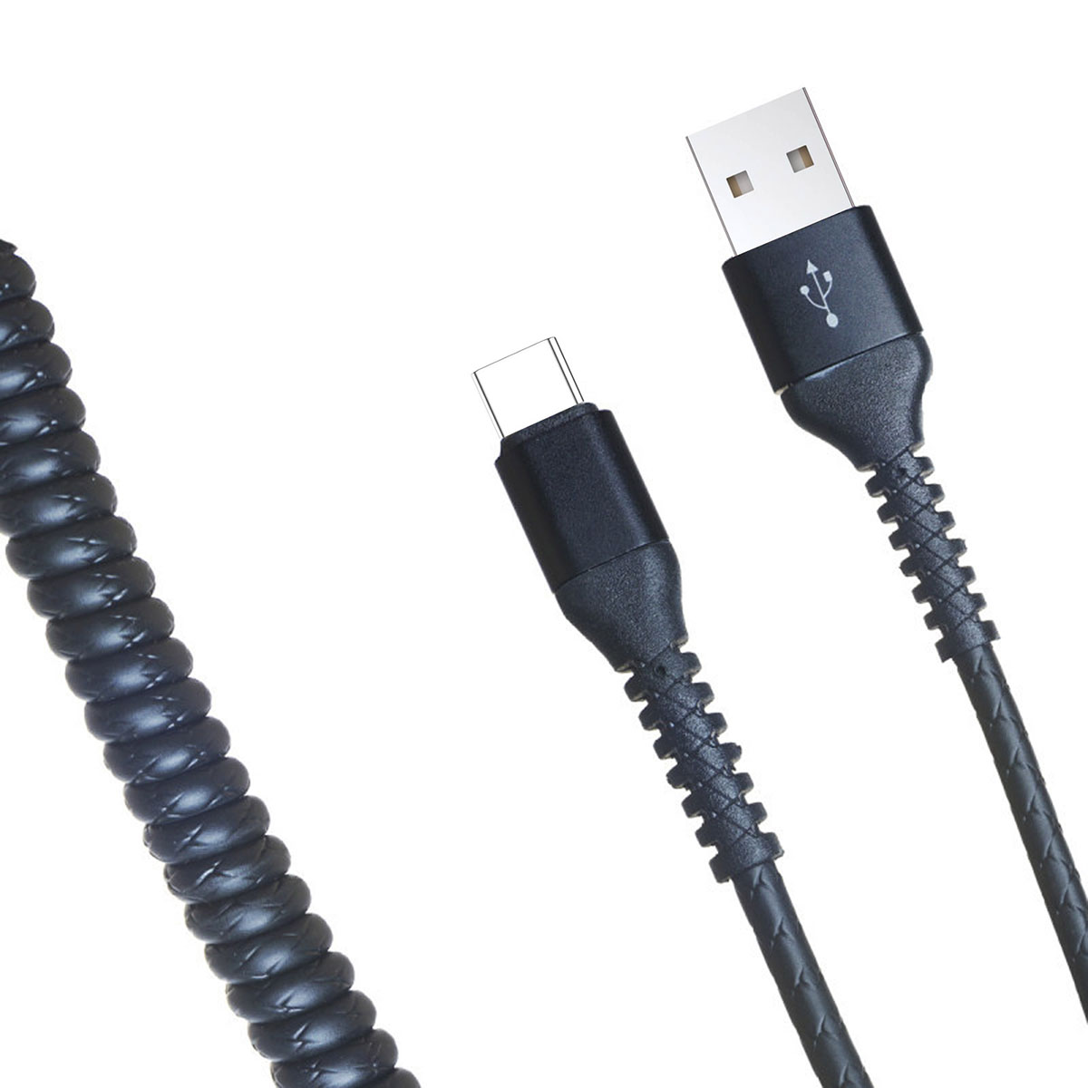 USB Дата-кабель R22 Type-C aka USB-C, витой, силикон, длина 1 метр, 3A,  цвет черный