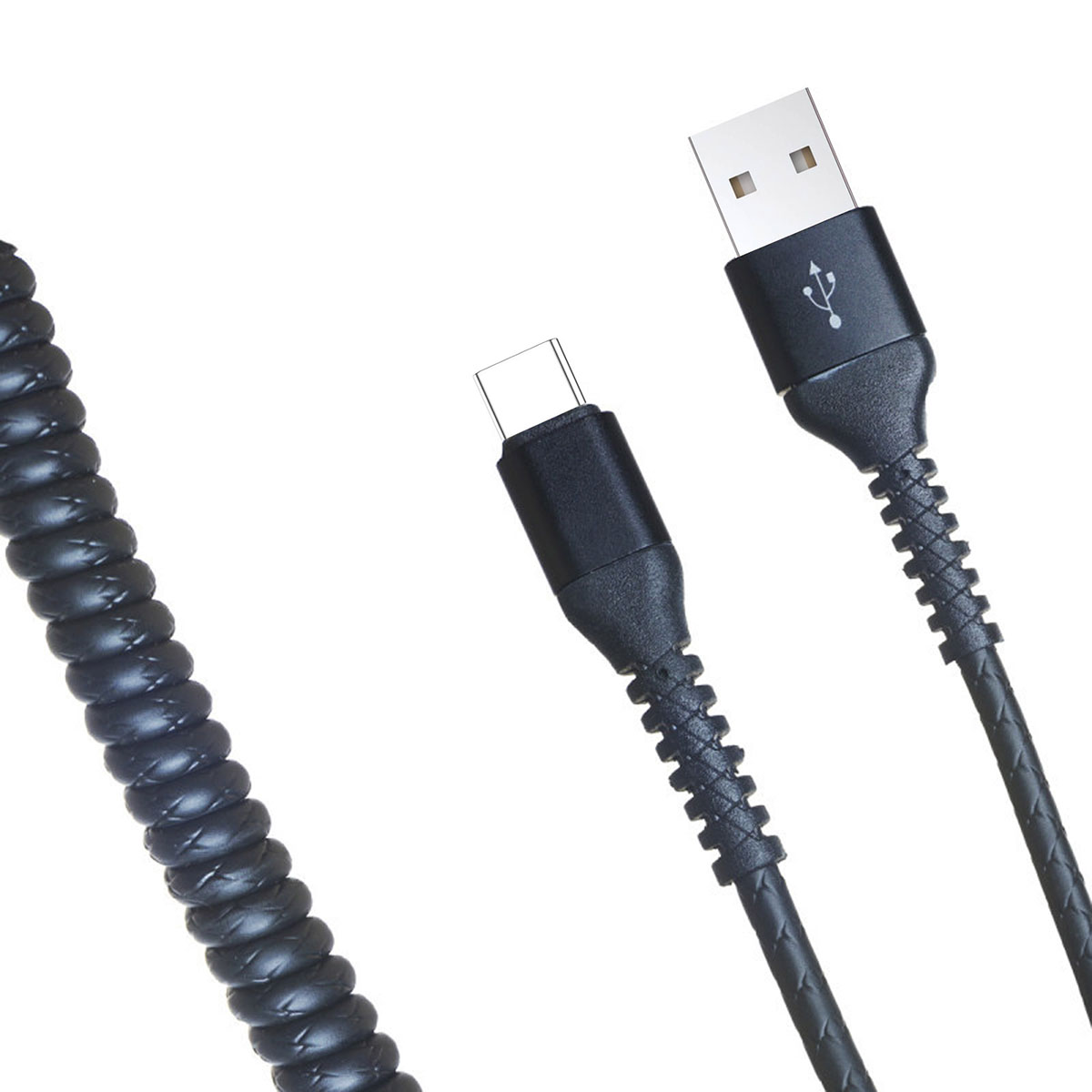 USB Дата-кабель R22 Type-C aka USB-C, витой, силикон, длина 1 метр, 3A, цвет черный