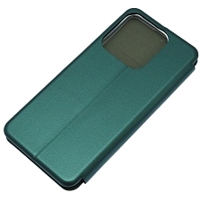 Чехол книжка STYLISH для Realme C61, C63, Note 60, Note 60X, экокожа, визитница, цвет темно зеленый