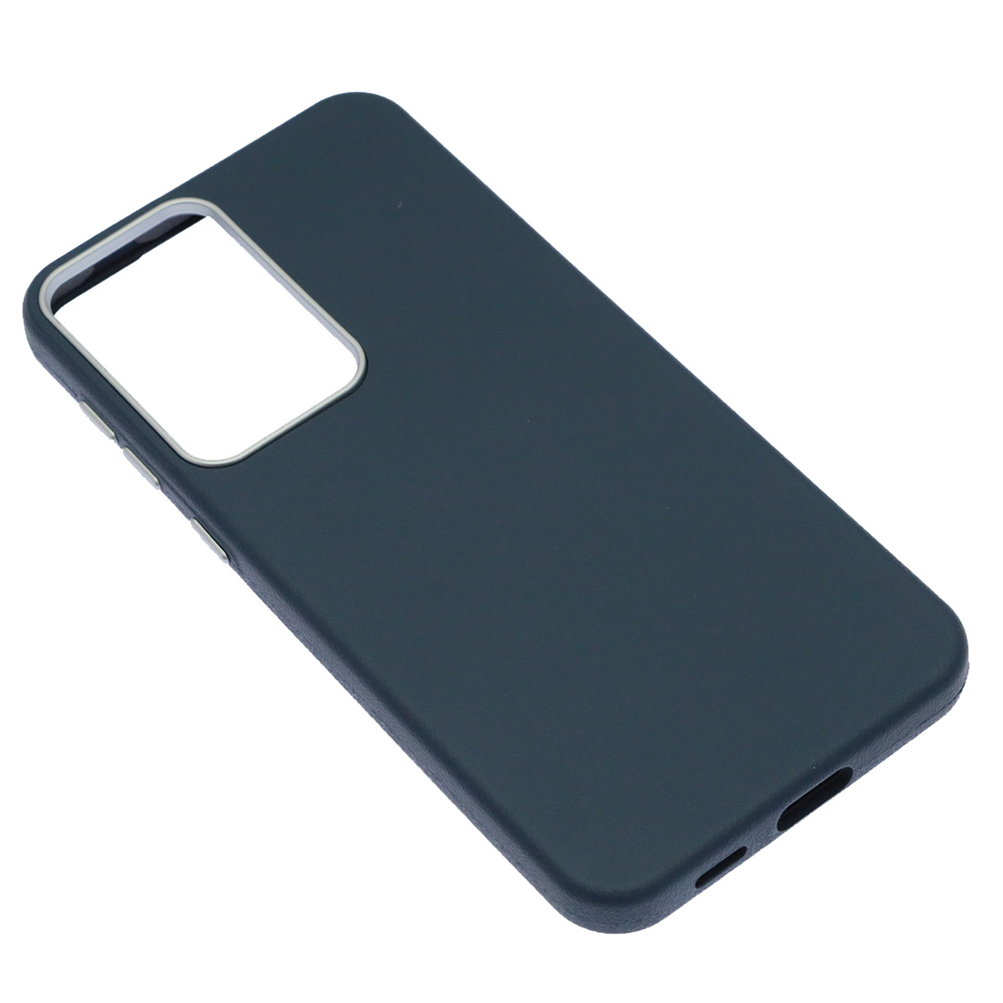 Чехол накладка VICTORIA для SAMSUNG Galaxy A57, силикон, пластик, текстура кожи, бархат, цвет темно синий