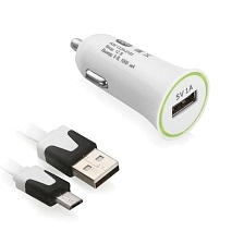 Автомобильное зарядное устройство OLTO 1A, с кабелем micro USB, цвет белый, CCH-2103 | Последняя цена