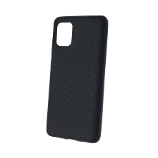 Чехол накладка для SAMSUNG Galaxy A31 (SM-A315), силикон, под кожу, цвет черный Чехол накладка для SAMSUNG Galaxy A31 (SM-A315), силикон, под кожу, цвет черный