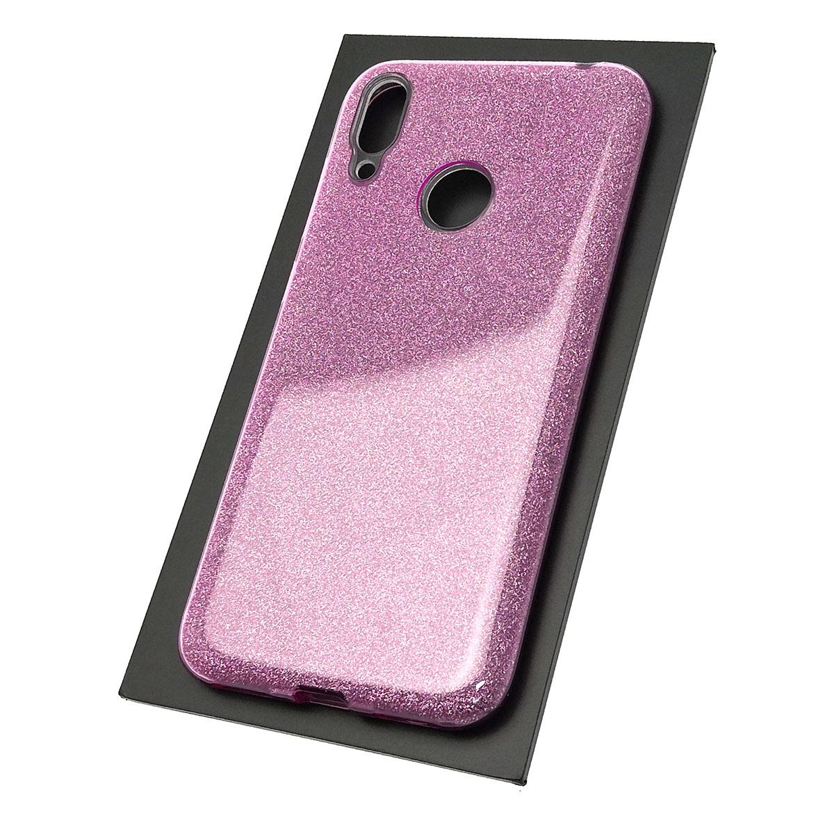 Чехол накладка Shine для HUAWEI Y7 2019, силикон, блестки, цвет пурпурный Чехол накладка Shine для HUAWEI Y7 2019, силикон, блестки, цвет пурпурный