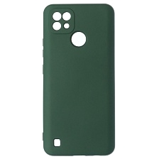 Чехол накладка NANO для Realme C21, силикон, бархат, цвет темно зеленый Чехол накладка NANO для Realme C21, силикон, бархат, цвет темно зеленый